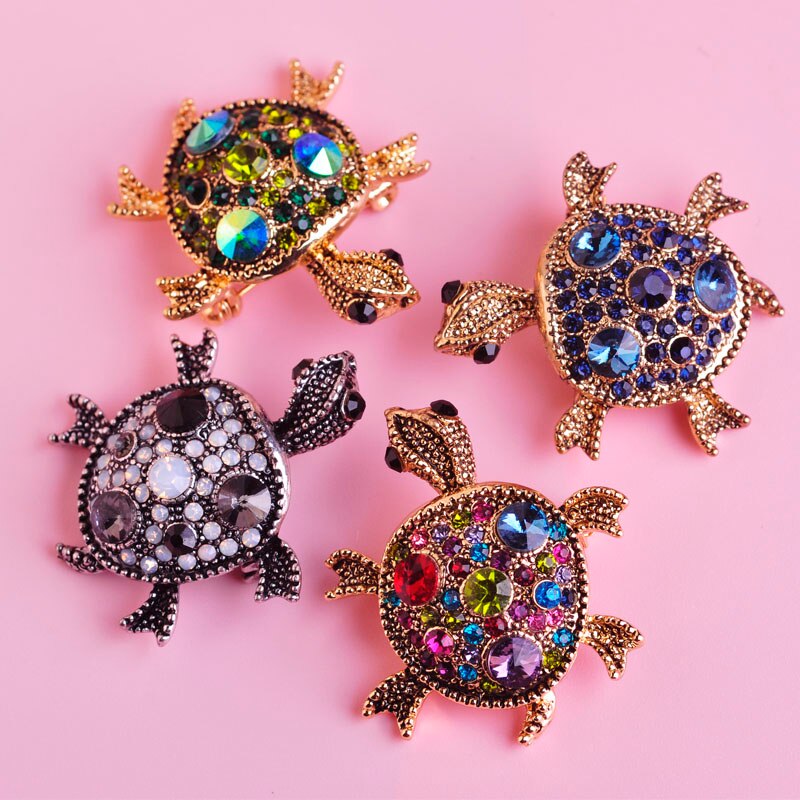 Blucome Red Tortoise Brooch Hat Scarf Sweater Pins Up Turtle Animal Brooches For Woman Kids Girls Best Gifts Birthday Jewelry